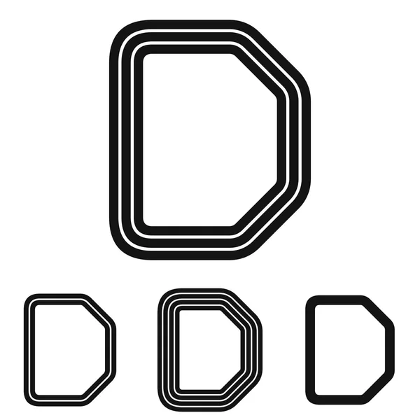 Linea lettera d logo design set — Vettoriale Stock