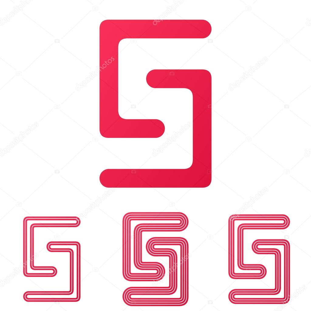 Crimson line s letter logo design set