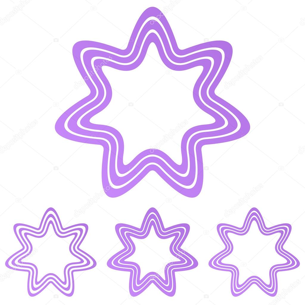 Light purple line star logo design set