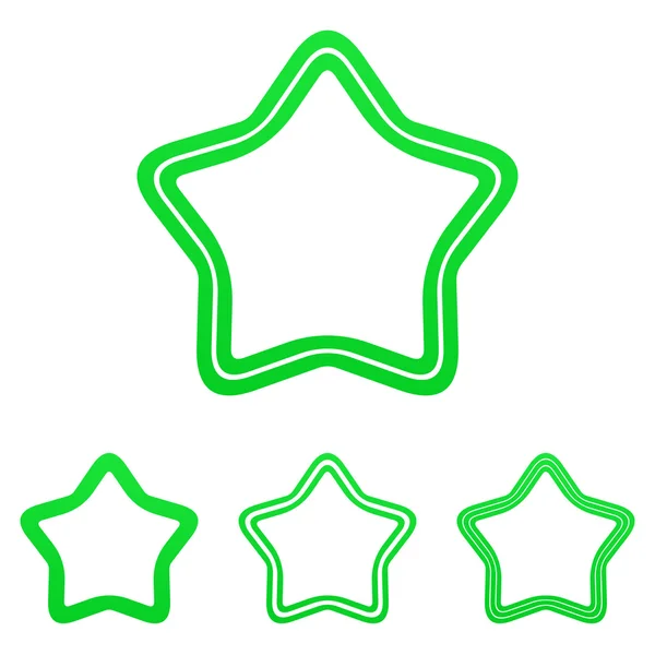 Línea verde estrella logo diseño conjunto — Vector de stock