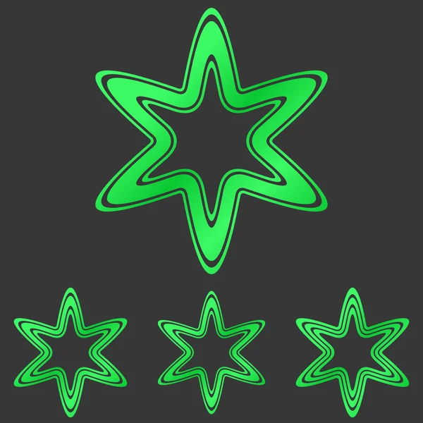 Linha verde estrela logotipo conjunto de design —  Vetores de Stock