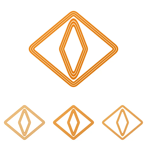 Orange cat eye logo design set