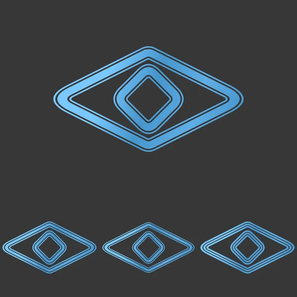 Linha azul logotipo do olho conjunto de design — Vetor de Stock