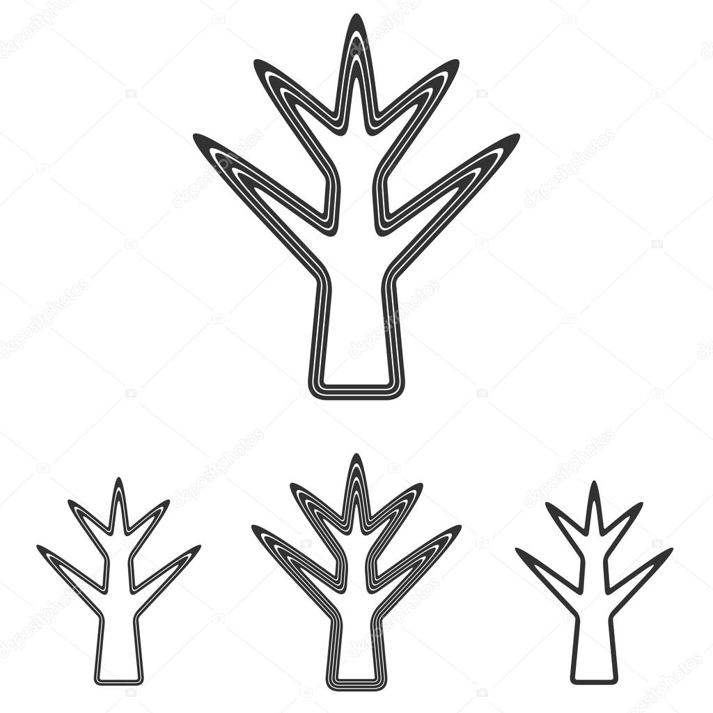 Black dead tree symbol logo design set