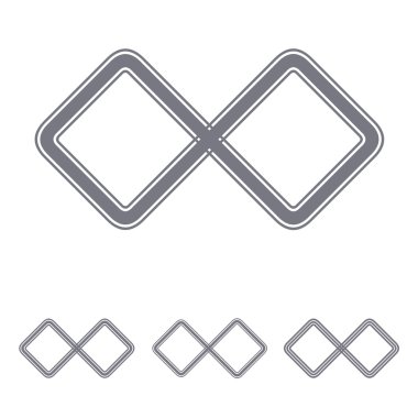 Gri sonsuz döngü logo tasarım kümesi