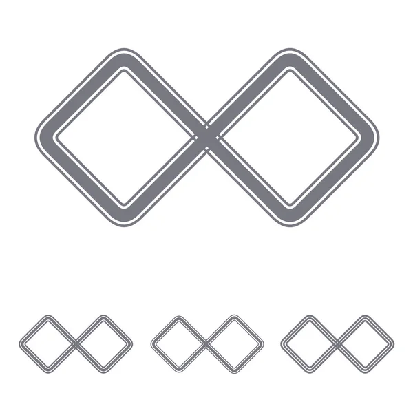 Grau Endlosschleife Logo Design Set — Stockvektor