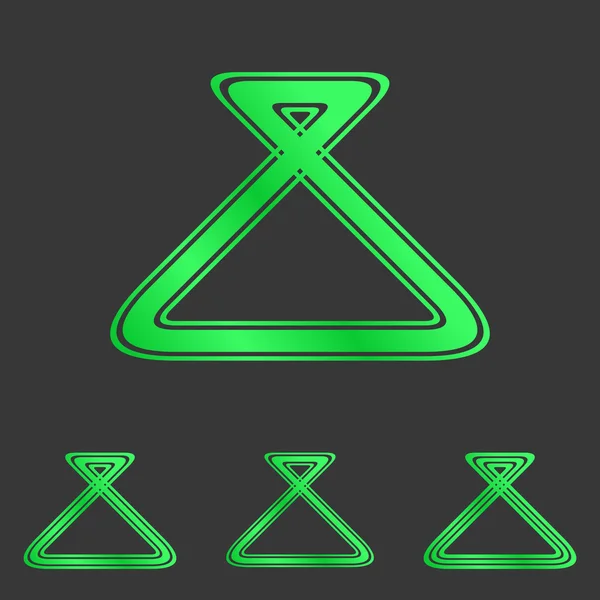 Línea verde diseño de logotipo geométrico conjunto — Vector de stock
