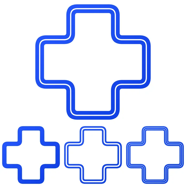 青いラインに加え、ロゴのデザイン セット — ストックベクタ