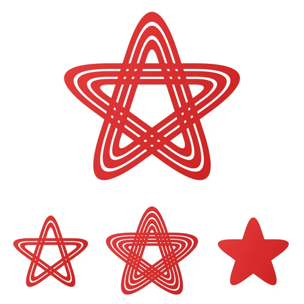 Conjunto de diseño de logotipo de estrella roja — Vector de stock