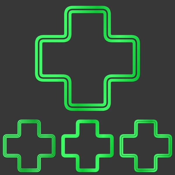 Groene lijn en logo vormgeving set — Stockvector
