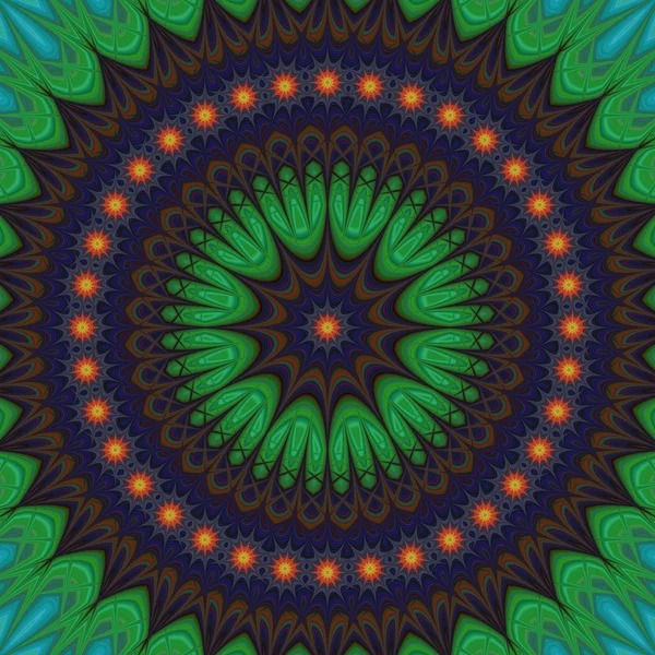 Soyut geometrik oryantal fraktal mandala arka plan — Stok Vektör