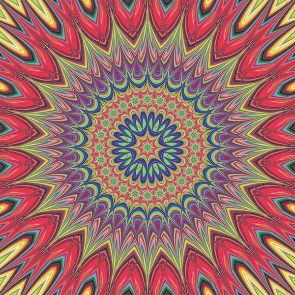 Llama mandala fractal diseño fondo — Vector de stock