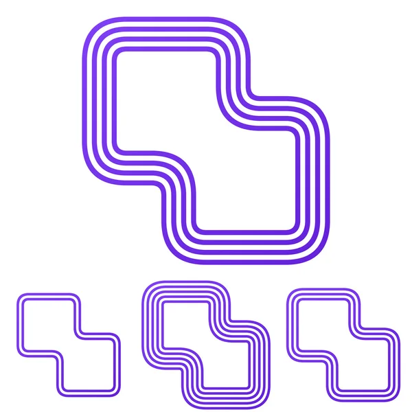 Paarse lijn wetenschap logo ontwerpset — Stockvector