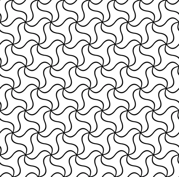 Seamless black white wave line pattern — Stock Vector