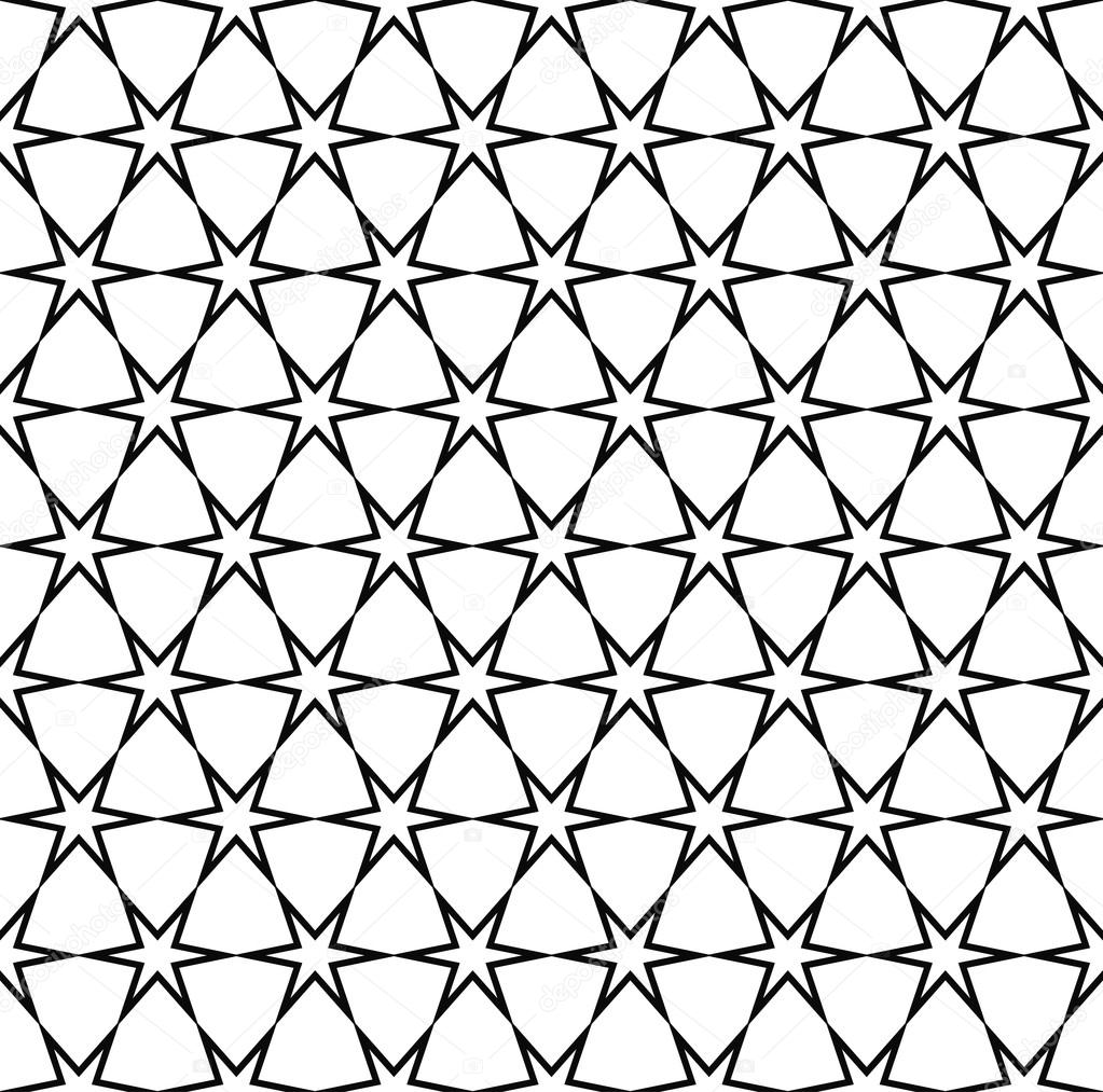 Repeating black and white star pattern