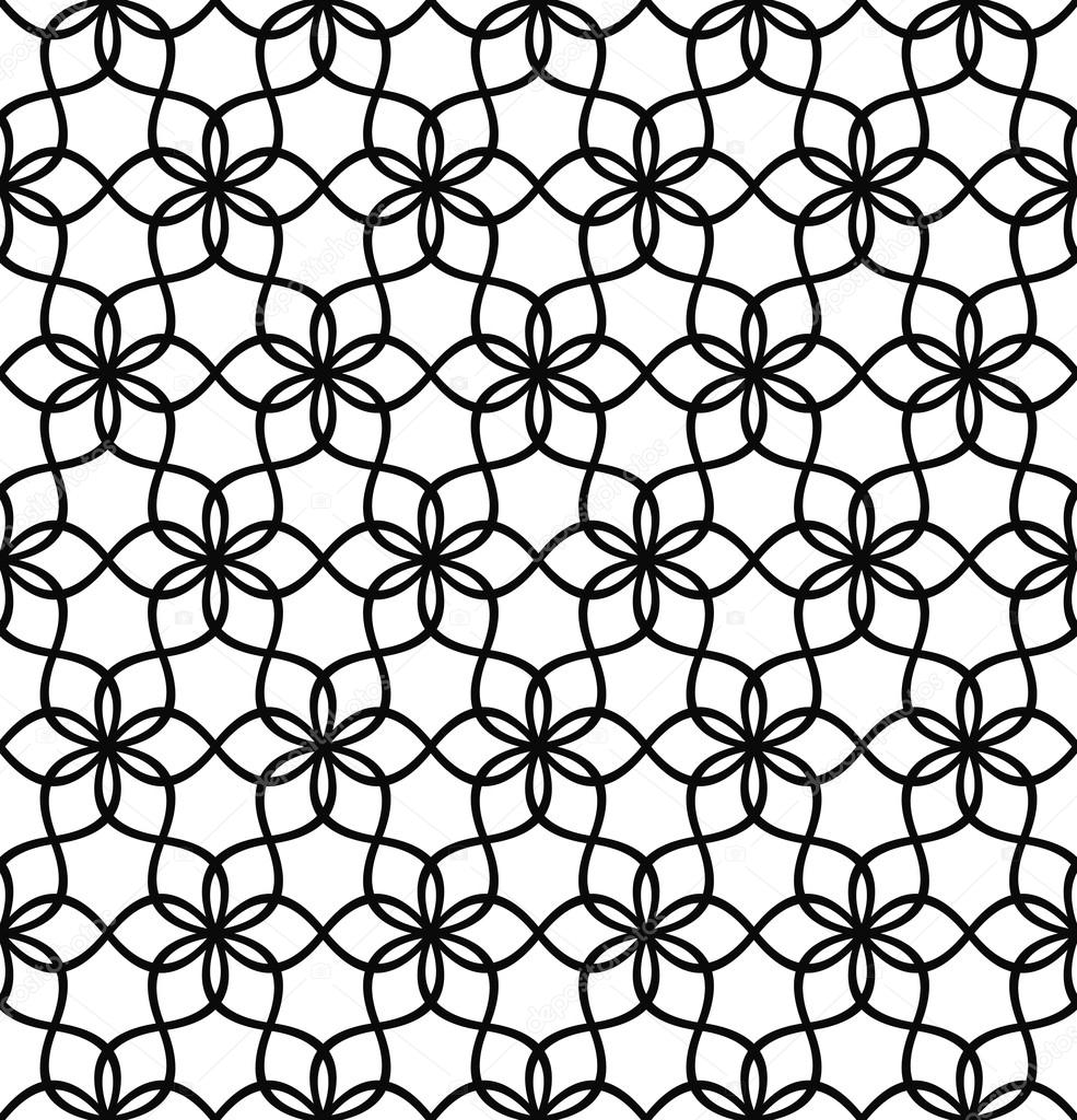 Repeating black and white wave line pattern
