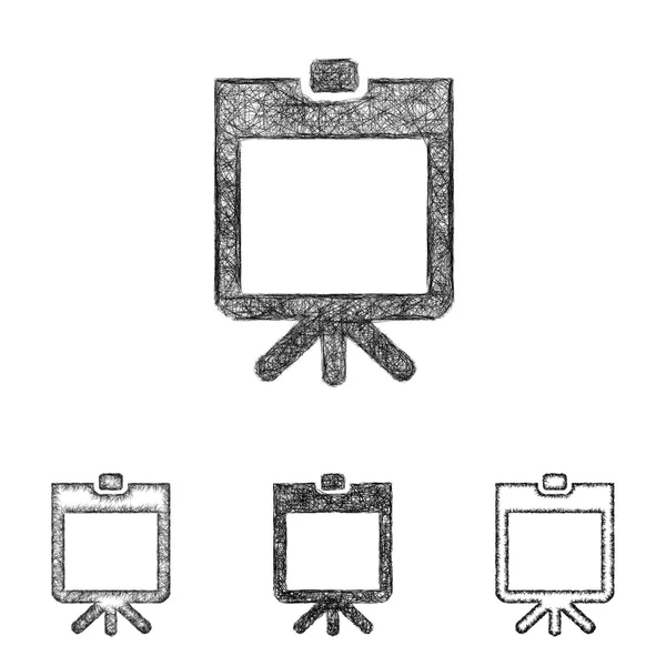 Презентация иконки - рисунок эскиз линии — стоковый вектор