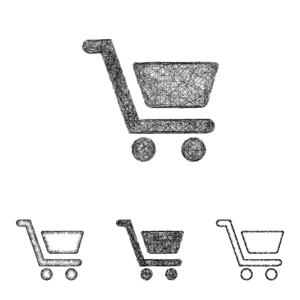 Ψώνια καλάθι Ορισμόςεικονιδίου - σκίτσο γραμμικό σχέδιο — Διανυσματικό Αρχείο