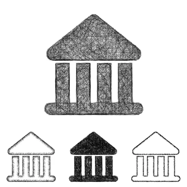 Набір іконок банку - ескізне мистецтво лінії — стоковий вектор