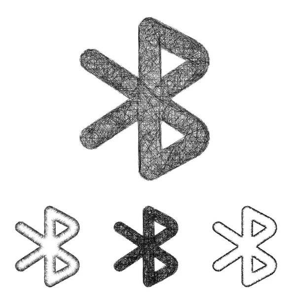 Bluetooth Icon set - kroki Hat sanatı — Stok Vektör