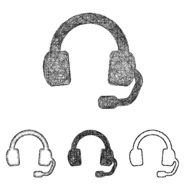Ακουστικών Ορισμόςεικονιδίου - σκίτσο γραμμικό σχέδιο — Διανυσματικό Αρχείο