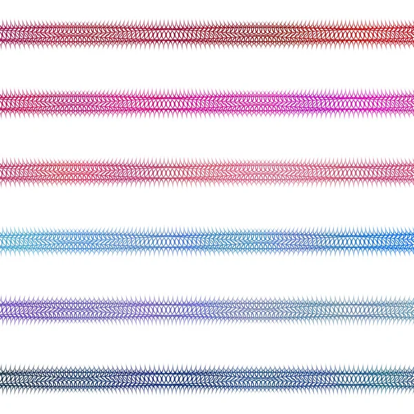 Colorido conjunto de diseño de divisor de línea ornamental — Vector de stock