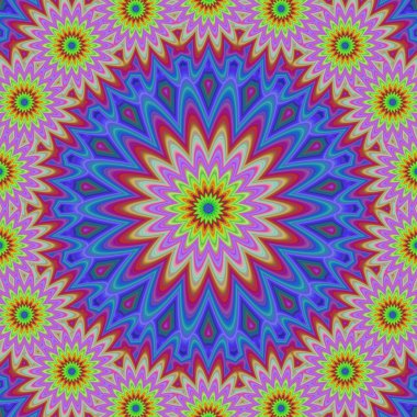 Çiçek fraktal mandala tasarım arka plan