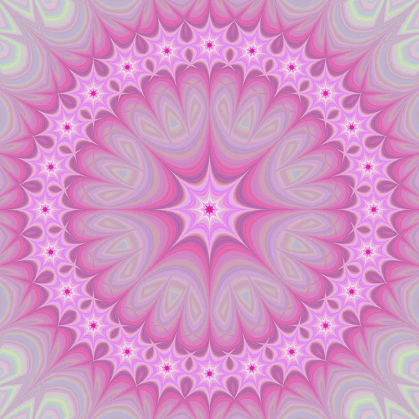 Фрактальный дизайн розовой мандалы — стоковый вектор