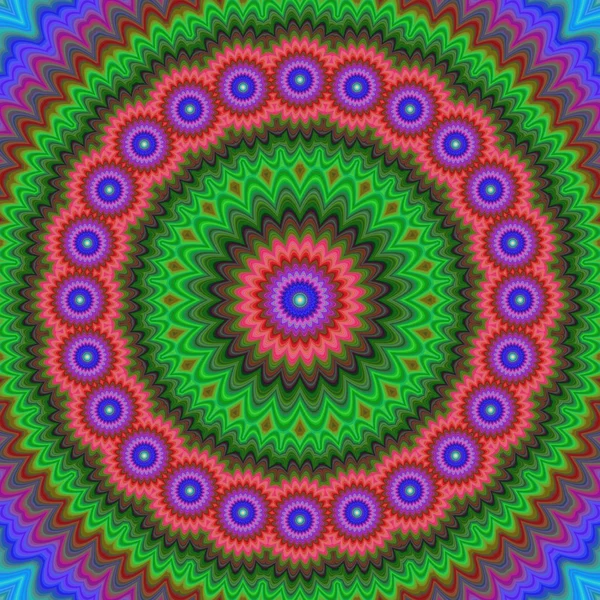 Abstrakte blumige fraktale Mandala-Design Hintergrund — Stockvektor