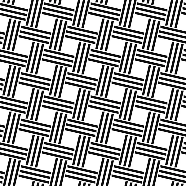 Seamless monochrome woven line pattern — Stock Vector