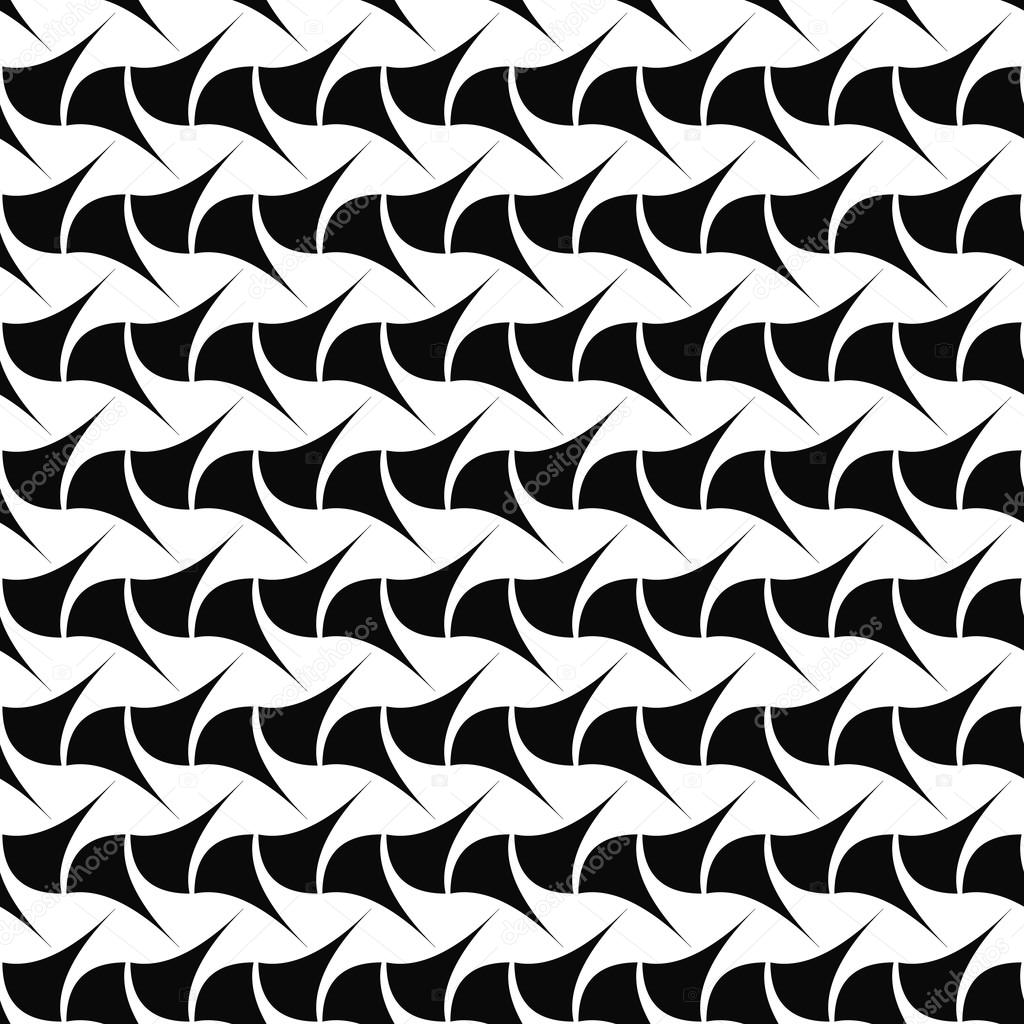 Seamless monochrome curved shape pattern