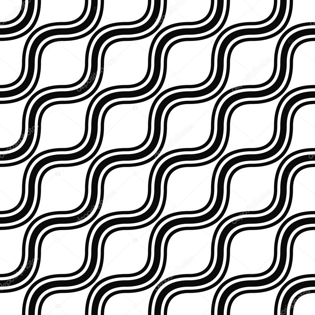 Seamless monochrome angular wave pattern