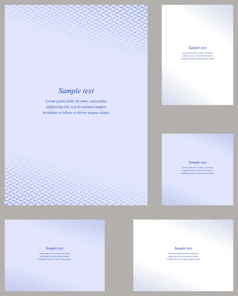 Ensemble de gabarits de design d'angle page bleue — Image vectorielle