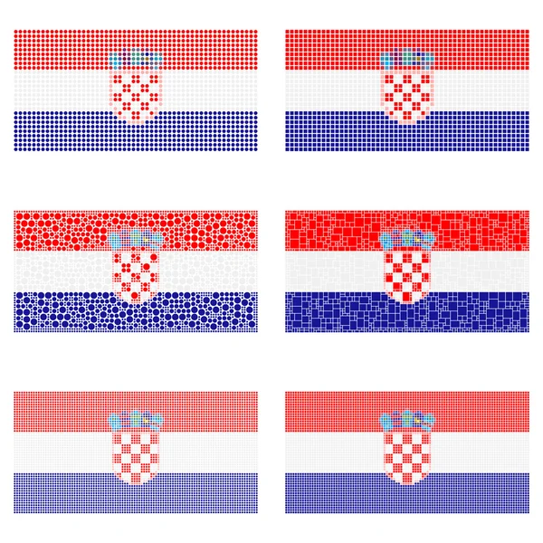 Mosaic Croatia flag set — Stock Vector