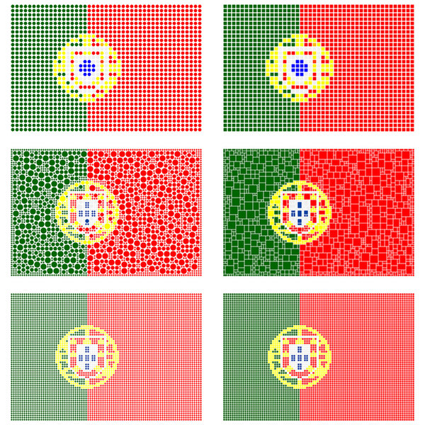 Mosaic Portugal flag set