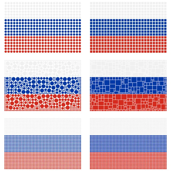 Mosaik Russland Flagge gesetzt — Stockvektor