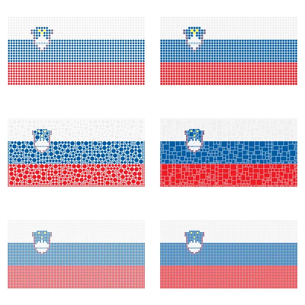 Mosaico Eslovénia bandeira definida —  Vetores de Stock