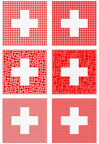 Mosaic-Schweiz-flaggan inställd — Stock vektor