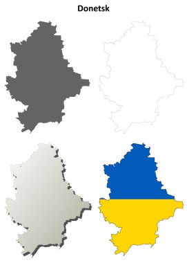 Donetsk boş anahat harita set - Ukrayna sürümü