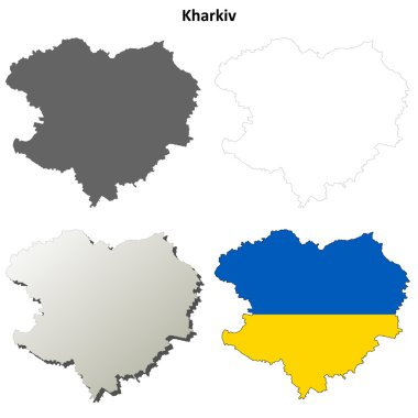 Kharkiv boş anahat harita seti
