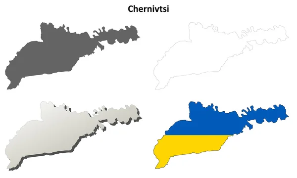 Чернівці пустий контур карту набір — стоковий вектор