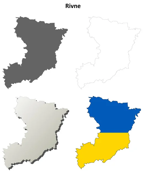 Rivne prázdné osnovy mapa sada — Stockový vektor