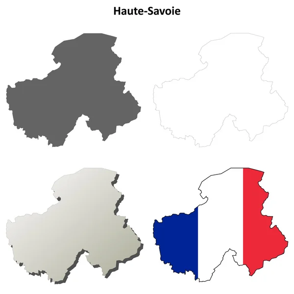 Haute-Savoie, Rhône-Alpes harita set anahat — Stok Vektör