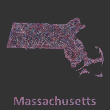 Massachusetts çizgi sanat Haritası