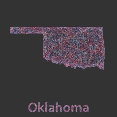 Oklahoma çizgi sanat Haritası
