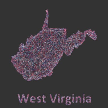 Batı Virginia çizgi sanat Haritası