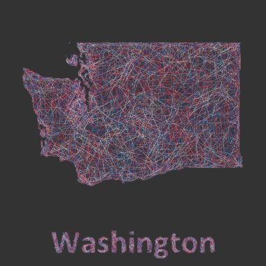 Washington çizgi sanat Haritası