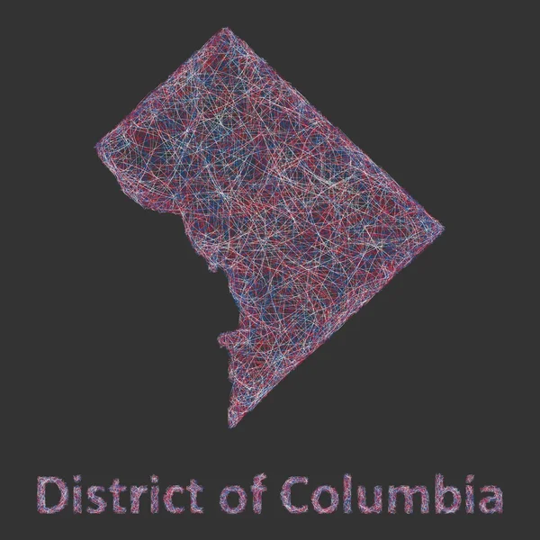 Carte du district de Columbia — Image vectorielle