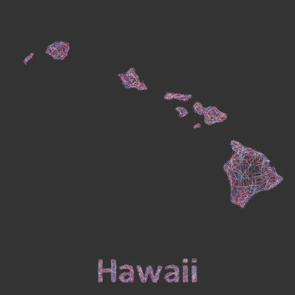Карта Гавайских островов — стоковый вектор