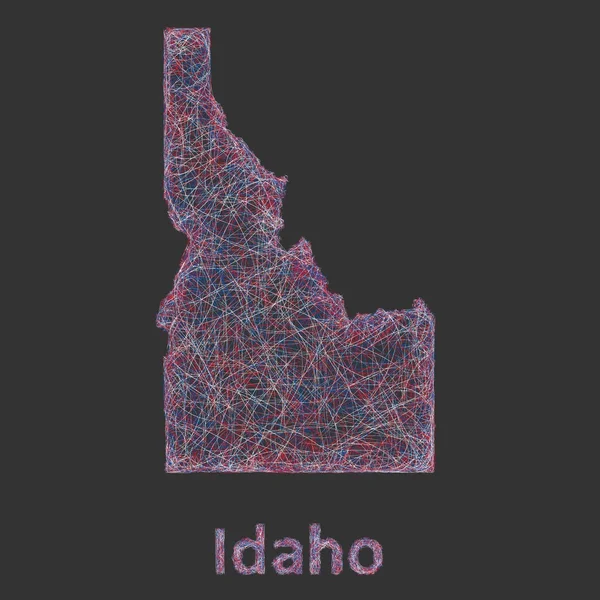 Mappa della linea artistica dell'Idaho — Vettoriale Stock